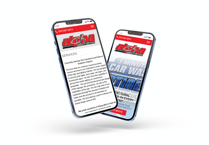 Alpha Sign Website is Mobile Friendly |  by Minuteman Press Web Design