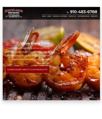 Custom Website Design for Strickland Food Service by Minuteman Press Website Design
