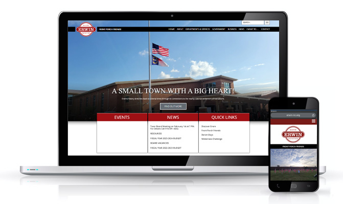 Responsive Website Design by Minuteman Press for Town of Erwin
