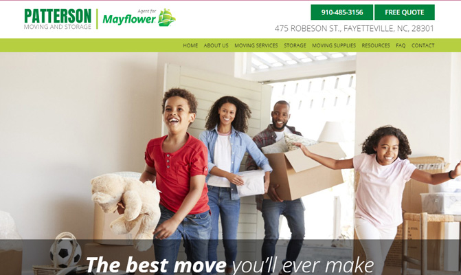  Patterson Moving and Storage's website redesign,