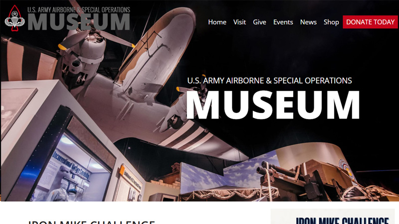 U.S. Army Airborne & Special Operations Museum Website By Minuteman Website Design